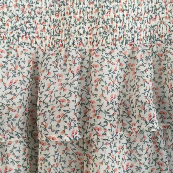 Spirit Of Grace Floral Smocked Top Tiered Midi Dress Size Large - Picture 5 of 10